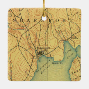 Ornamento De Cerâmica Mapa do Maine de 1915
