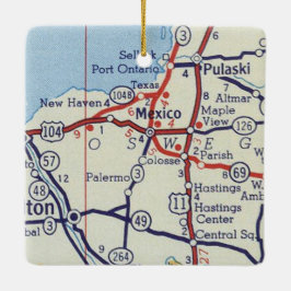 Ornamento De Cerâmica Mapa do México NY Vintage