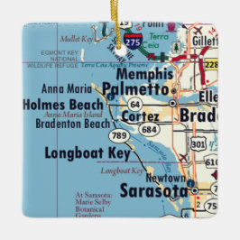 Ornamento De Cerâmica Mapa do Palmetto na Flórida