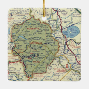 Ornamento De Cerâmica Mapa do Parque Nacional Yosemite