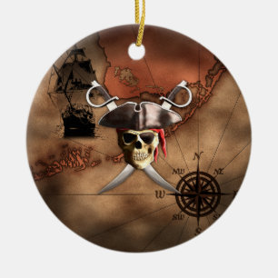 Ornamento De Cerâmica Mapa do pirata