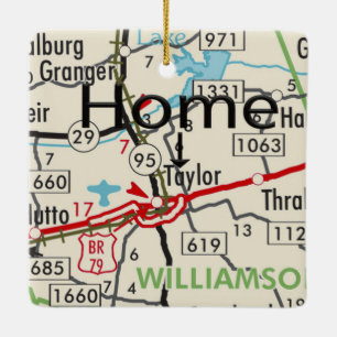 Ornamento De Cerâmica Mapa do Taylor TX