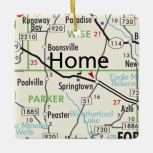 Ornamento De Cerâmica Mapa do Texas em Springtown