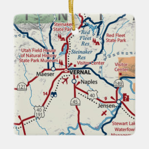 Ornamento De Cerâmica Mapa do Utah Vernal