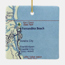 Mapa do Vintage da Fernandina Beach