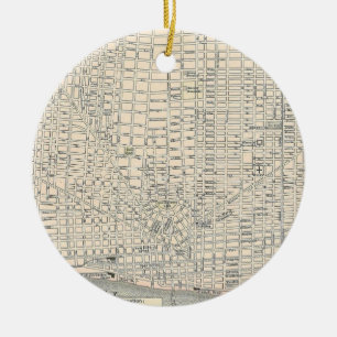 Ornamento De Cerâmica Mapa do vintage de Detroit (1895)