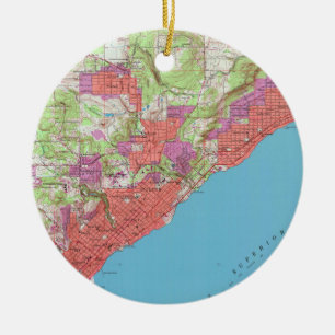 Ornamento De Cerâmica Mapa do vintage de Duluth Minnesota (1953)