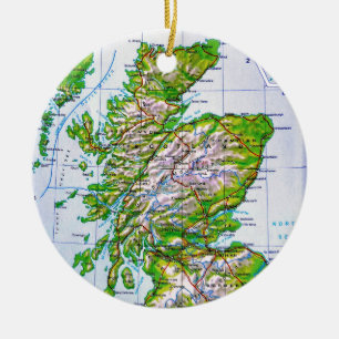 Ornamento De Cerâmica Mapa do vintage de ilhas de Scotland Orkney