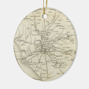 Ornamento De Cerâmica Mapa do vintage de Roma Italia (1821)