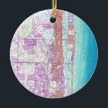 Ornamento De Cerâmica Mapa do vintage do Palm Beach Florida (1946)<br><div class="desc">Este é um mapa do vintage do Palm Beach Florida produzido em 1946.</div>