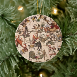 Ornamento De Cerâmica Mapa Estelar de Constelações Vintage por Backer e 