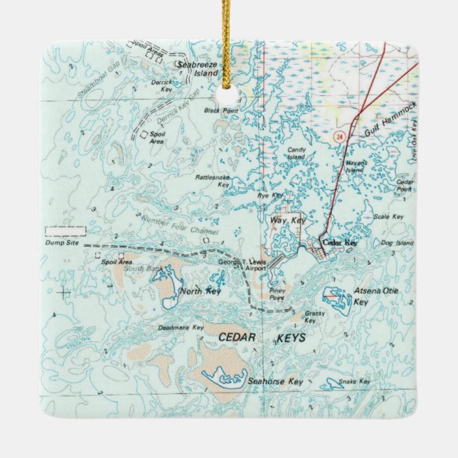 Ornamento De Cerâmica Mapa FL Chave Cedar (Verso)