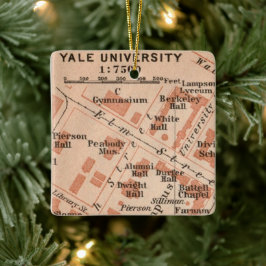 Ornamento De Cerâmica Mapa Ornamentado da Universidade Yale