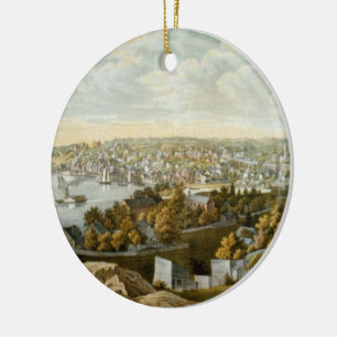 Ornamento De Cerâmica Mapa pictórico do vintage de Georgetown (1855)
