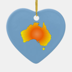 Ornamento De Cerâmica Mapa Sunny Austrália