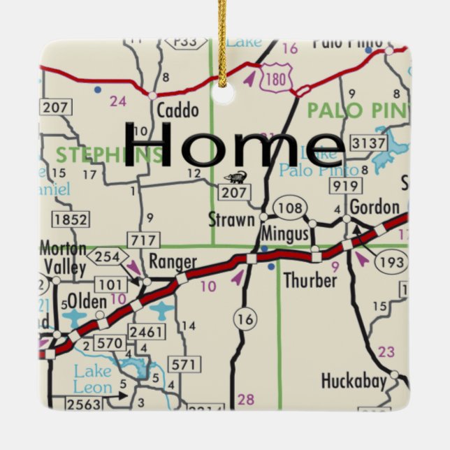 Ornamento De Cerâmica Mapa TX Estreito (Verso)