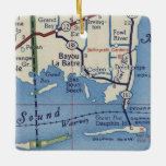 Ornamento De Cerâmica Mapa Vintage de Bayou La Batre<br><div class="desc">Bayou La Batre e Dauphin Island Enfeites de natal feito com mapa de safra de 1955.</div>
