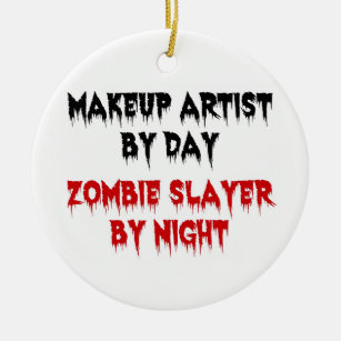 Ornamento De Cerâmica Maquilhador pelo assassino do zombi do dia em a