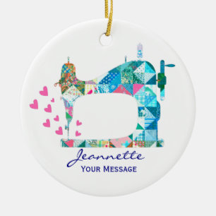 Ornamento De Cerâmica Máquina De Costura De Colheita