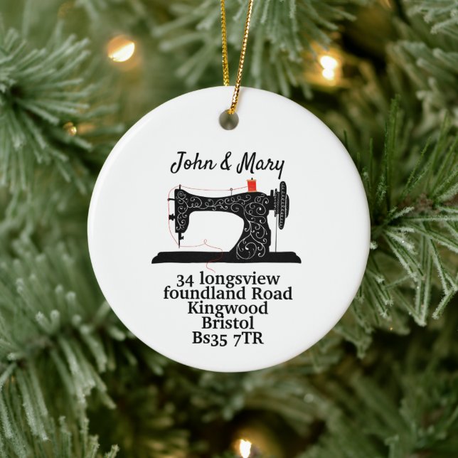 Ornamento De Cerâmica máquina de costura depois do natal (Árvore)