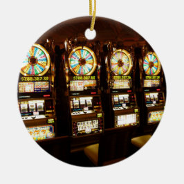 Ornamento De Cerâmica Máquina de jogo Um Bandido Armado Dinheiro Las Veg