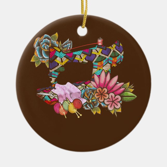 Ornamento De Cerâmica Máquinas De Separar De Costura (Frente)