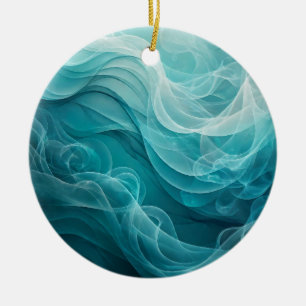 Ornamento De Cerâmica Mar Azul Turquesa Céu Giratório Sonhador