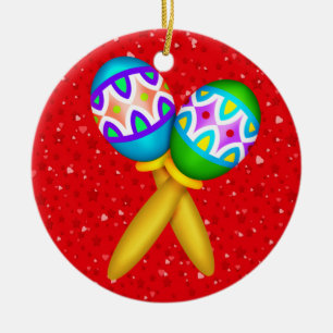 Ornamento De Cerâmica Maracas - Cinco de Mayo - Feliz Navidad
