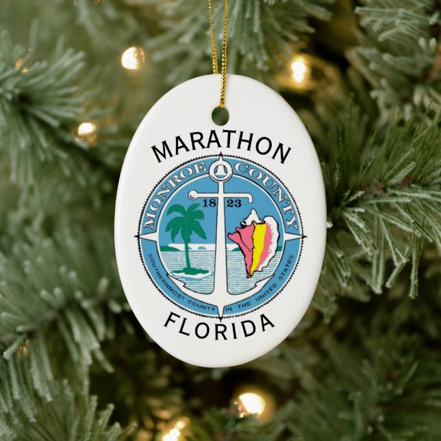 Ornamento De Cerâmica Marathon - Florida Keys (Árvore)