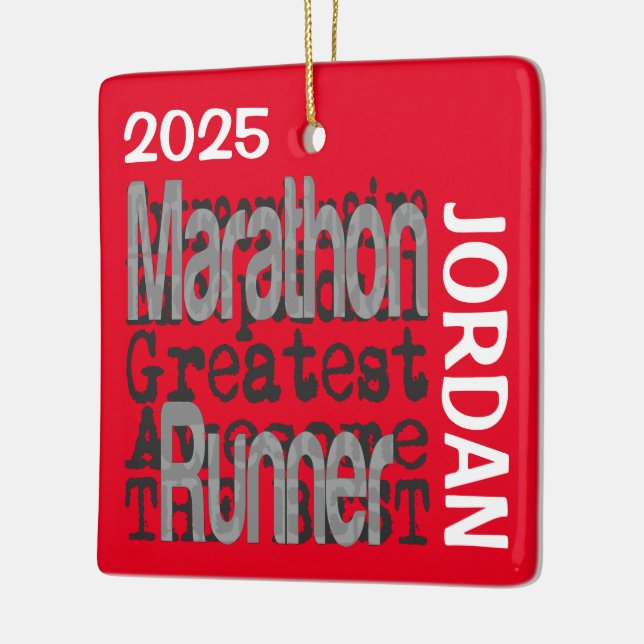 Ornamento De Cerâmica Marathon Runner Extraordinaire CUSTOM (Esquerda)