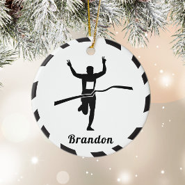 Ornamento De Cerâmica Marathon Runner Track Cross Country Running Name