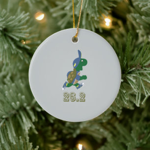 Ornamento De Cerâmica Marathon Turtle Runner em Azul