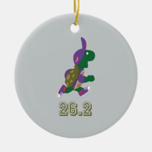 Ornamento De Cerâmica Marathon Turtle Runner em Roxo