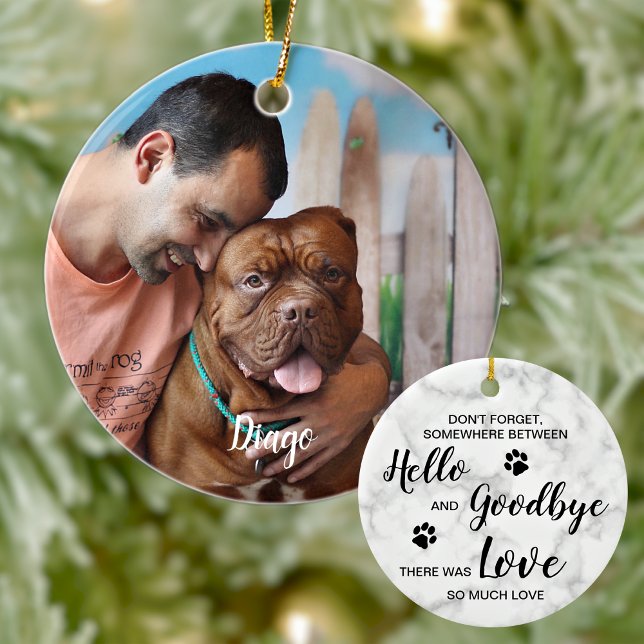 Ornamento De Cerâmica Marble Lembrance Cotação Pet Memorial Dog Foto (Criador carregado)