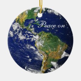 Ornamento De Cerâmica Marble_Peace azul em Earth_Goodwill a tudo