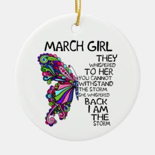 Ornamento De Cerâmica March Girl Ela Sussurrou De Volta Eu Sou Borboleta