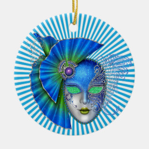 Ornamento De Cerâmica Mardi Gras - Mascarada - SRF