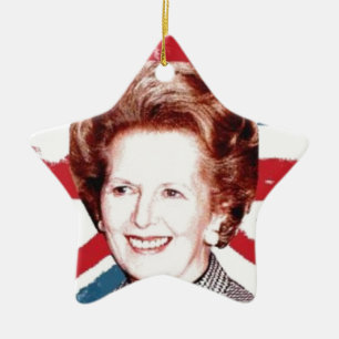 ORNAMENTO DE CERÂMICA MARGARET THATCHER UNION JACK