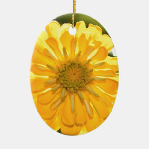 Ornamento De Cerâmica Margarida floral amarela elegante