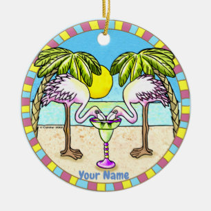 Ornamento De Cerâmica Margarita Flamingo