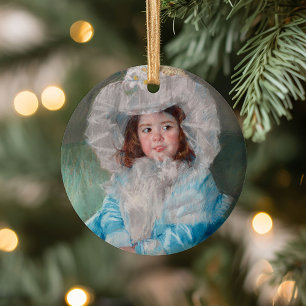 Ornamento De Cerâmica Margot em azul   Mary Cassatt