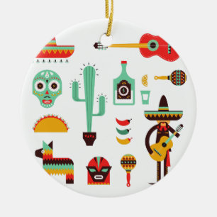 Ornamento De Cerâmica mariachi mexicano
