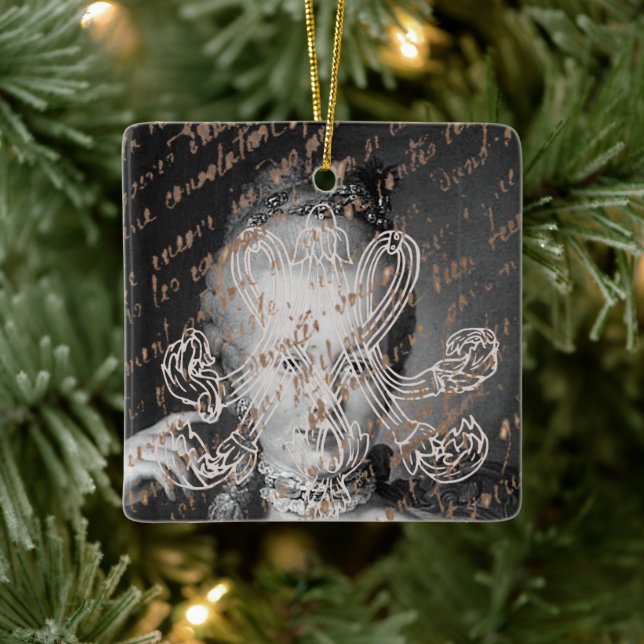 Ornamento De Cerâmica Marie Antoinette - Monograma - Monograma Real (Árvore)