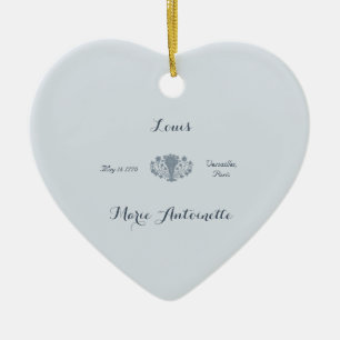 Ornamento De Cerâmica Marie Antoinette Wedding Rococo Dusty Blue