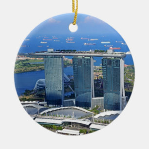 Ornamento De Cerâmica Marina Bay Sands, hotel em forma de navio de luxo