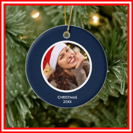 Ornamento De Cerâmica Marinho Azul e Branco | FOTO DO Monograma de Inici