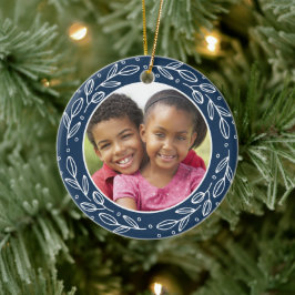 Ornamento De Cerâmica Marinho da vovó e vovô Imagem de Natal Azul