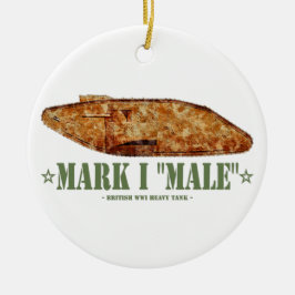 Ornamento De Cerâmica Mark I Male World War One British Heavy Tank WI