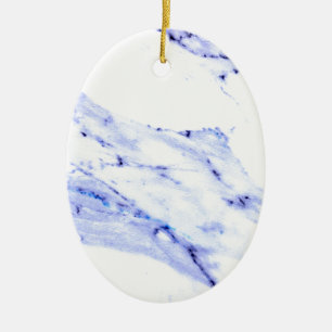 Ornamento De Cerâmica Mármore Azul e Branco
