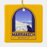 Ornamento De Cerâmica Marrakech Marrocos Cat Retro<br><div class="desc">Marrakech retro viagem design em estilo retrô.</div>